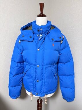 Polo Ralph Lauren Blue Hooded Puffer Jacket Women’s Size SMALL NEW